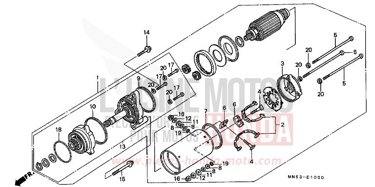 ANLASSER (GL1500J/K) von Gold Wing R114J (R114J) von 1988